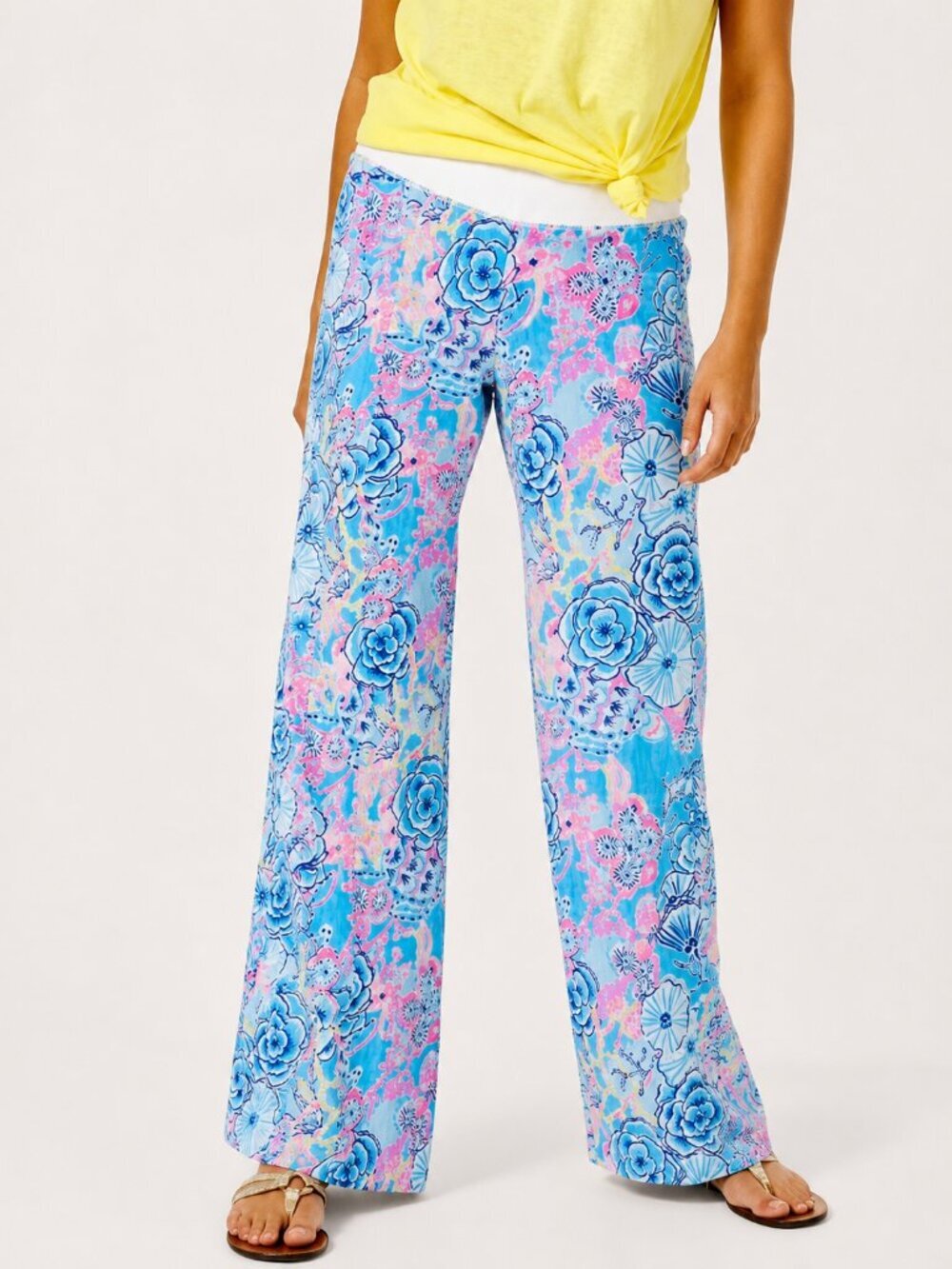 Lilly Pulitzer NEW Once Upon a Tide Beach Palazzo Wide Leg Linen Pants SZ XS